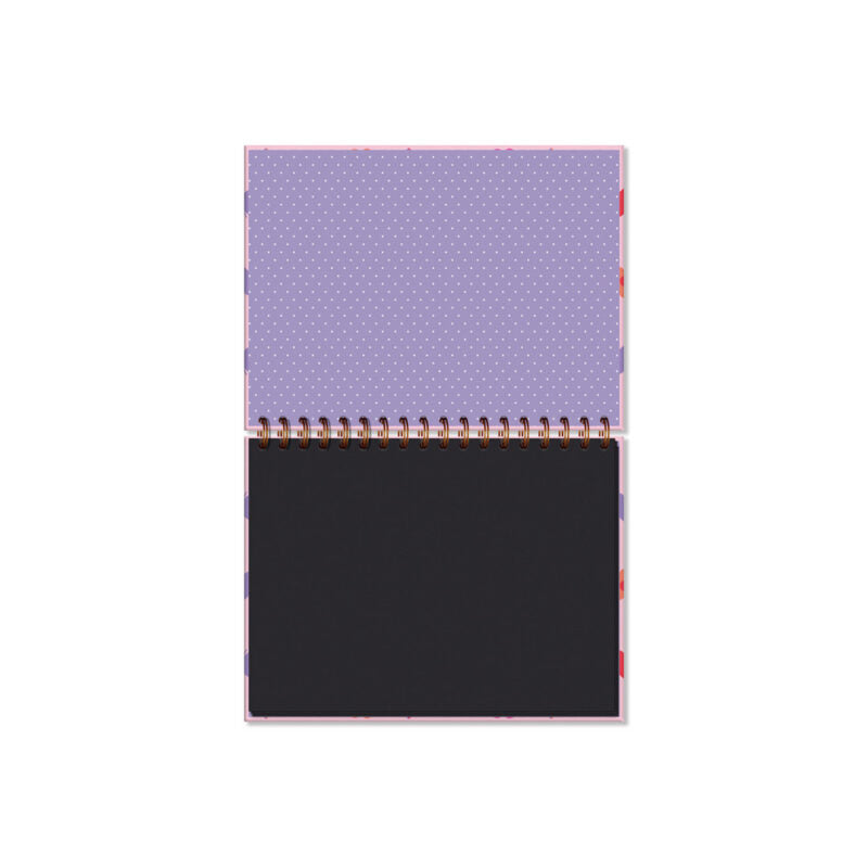 CADERNO DE CRIACAO FOLHAS PRETAS - FUN ROSA