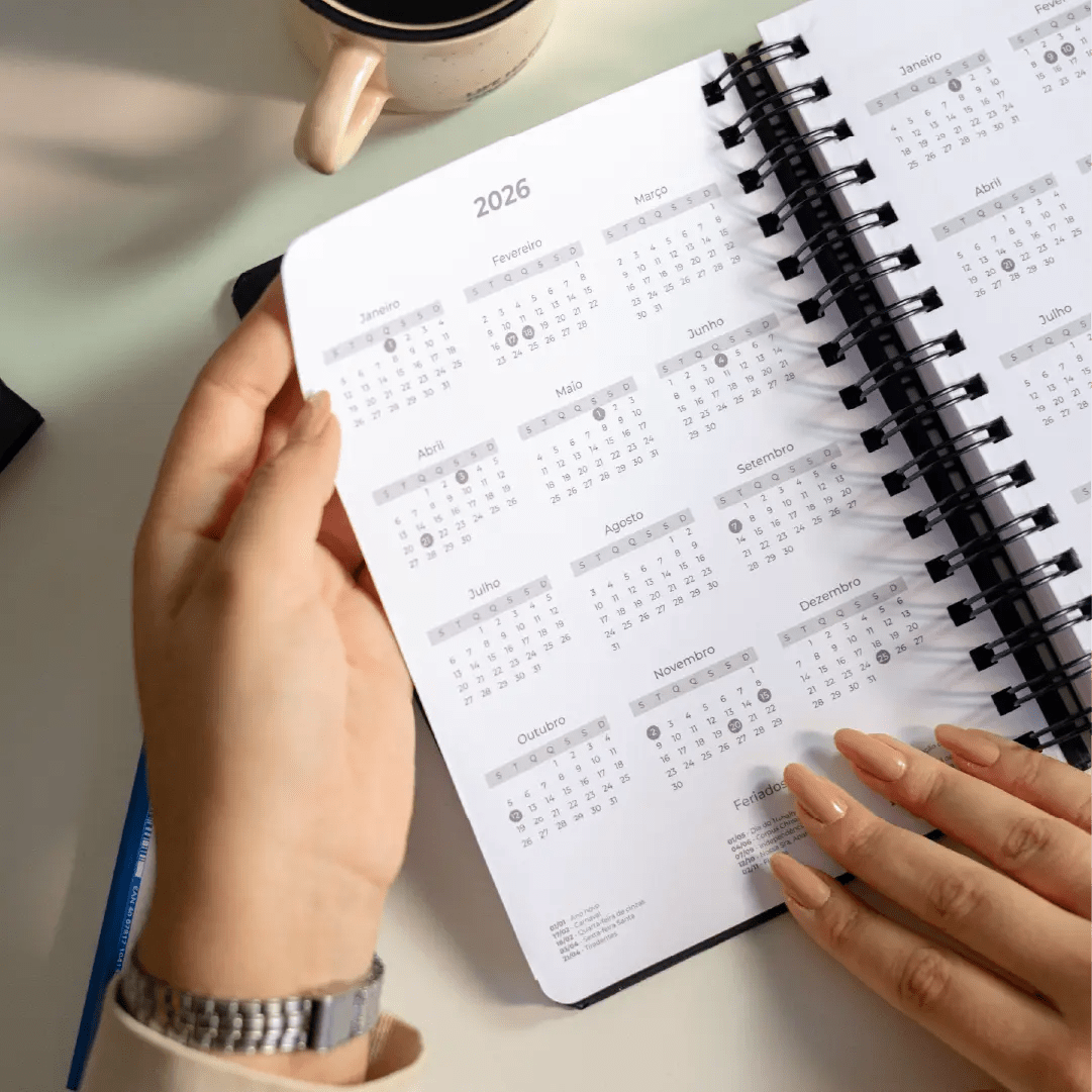 PLANNER DIARIO 2026 MAGNOLIA CONCRETO BLACK - Magnolia Iguatemi Esplanada