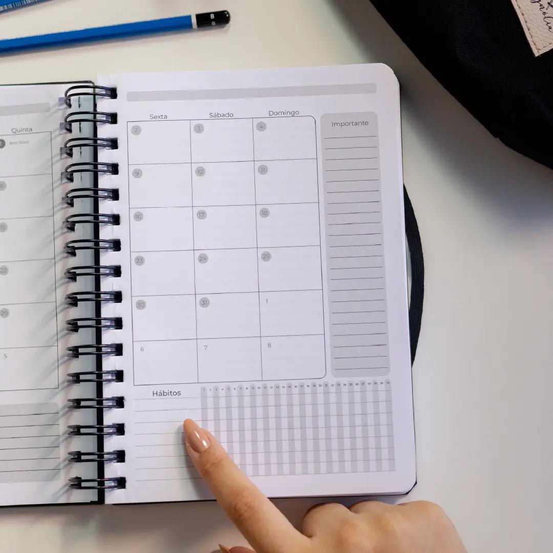 PLANNER DIARIO 2026 MAGNOLIA CONCRETO BLACK - Magnolia Iguatemi Esplanada