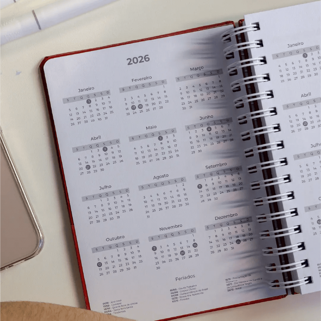 PLANNER DIARIO 2026 MAGNOLIA LOVE RED - Magnolia Iguatemi Esplanada