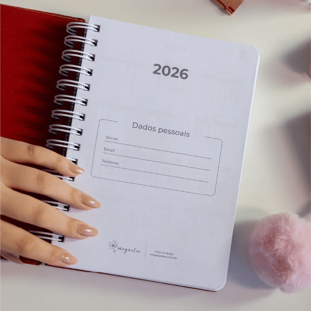PLANNER DIARIO 2026 MAGNOLIA LOVE RED - Magnolia Iguatemi Esplanada
