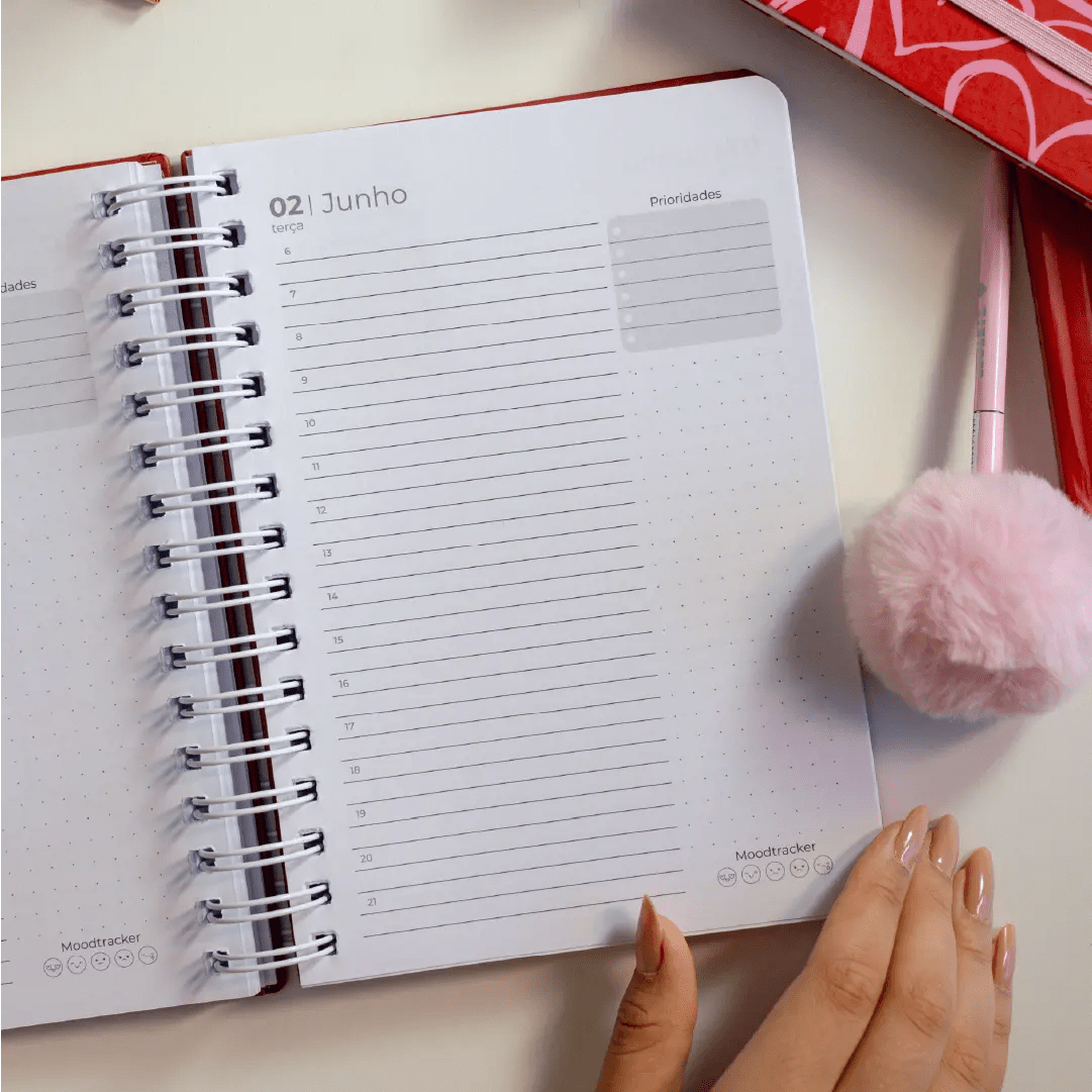 PLANNER DIARIO 2026 MAGNOLIA LOVE RED - Magnolia Iguatemi Esplanada