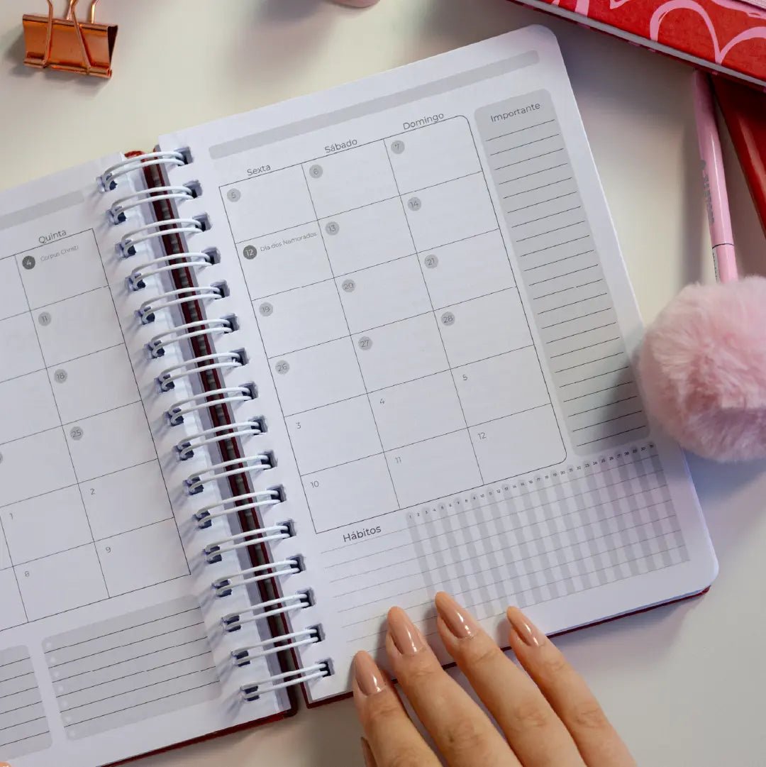 PLANNER DIARIO 2026 MAGNOLIA LOVE RED - Magnolia Iguatemi Esplanada