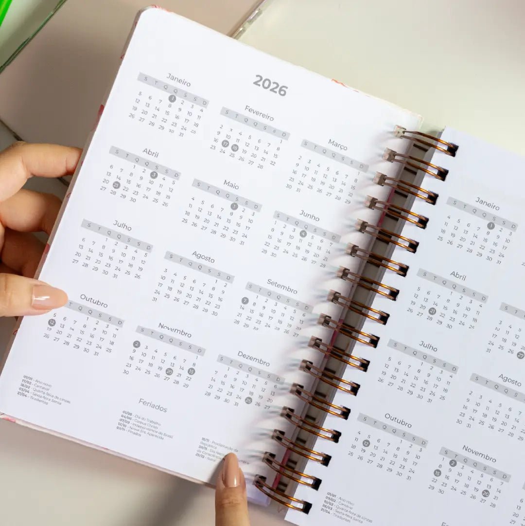 PLANNER DIARIO 2026 MAGNOLIA MON AMOUR LIBERTY GOLD - Magnolia Iguatemi Esplanada