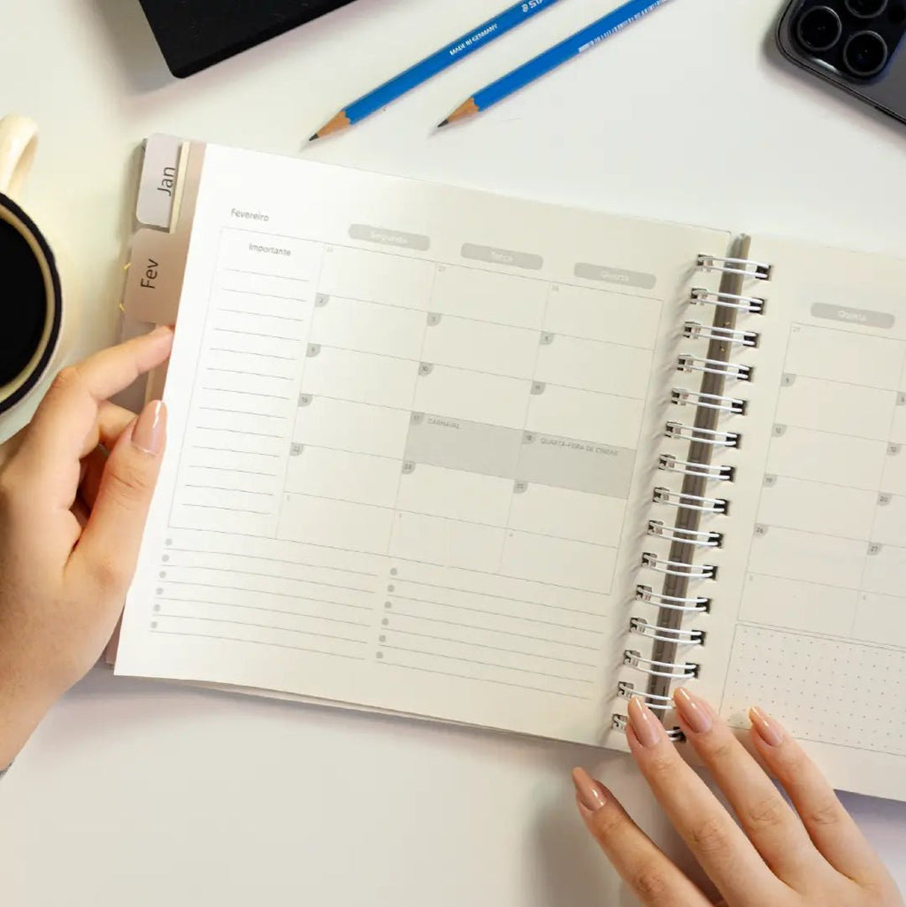 PLANNER LIFE 2026 MAGNOLIA CONCRETO SIMETRIA CIMENTO - Magnolia Iguatemi Esplanada