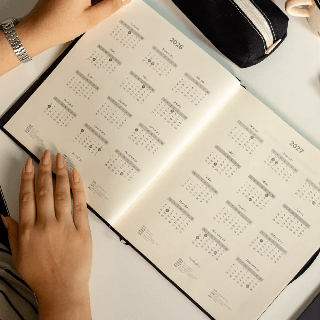 PLANNER OFFICE 2026 MAGNOLIA CONCRETO PRETO - Magnolia Iguatemi Esplanada