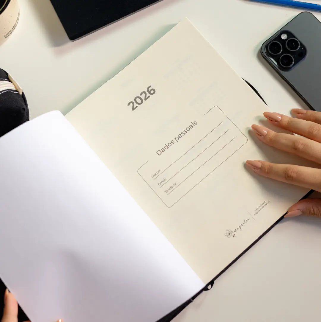 PLANNER OFFICE 2026 MAGNOLIA CONCRETO PRETO - Magnolia Iguatemi Esplanada