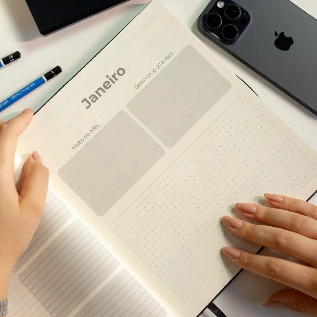 PLANNER OFFICE 2026 MAGNOLIA CONCRETO PRETO - Magnolia Iguatemi Esplanada