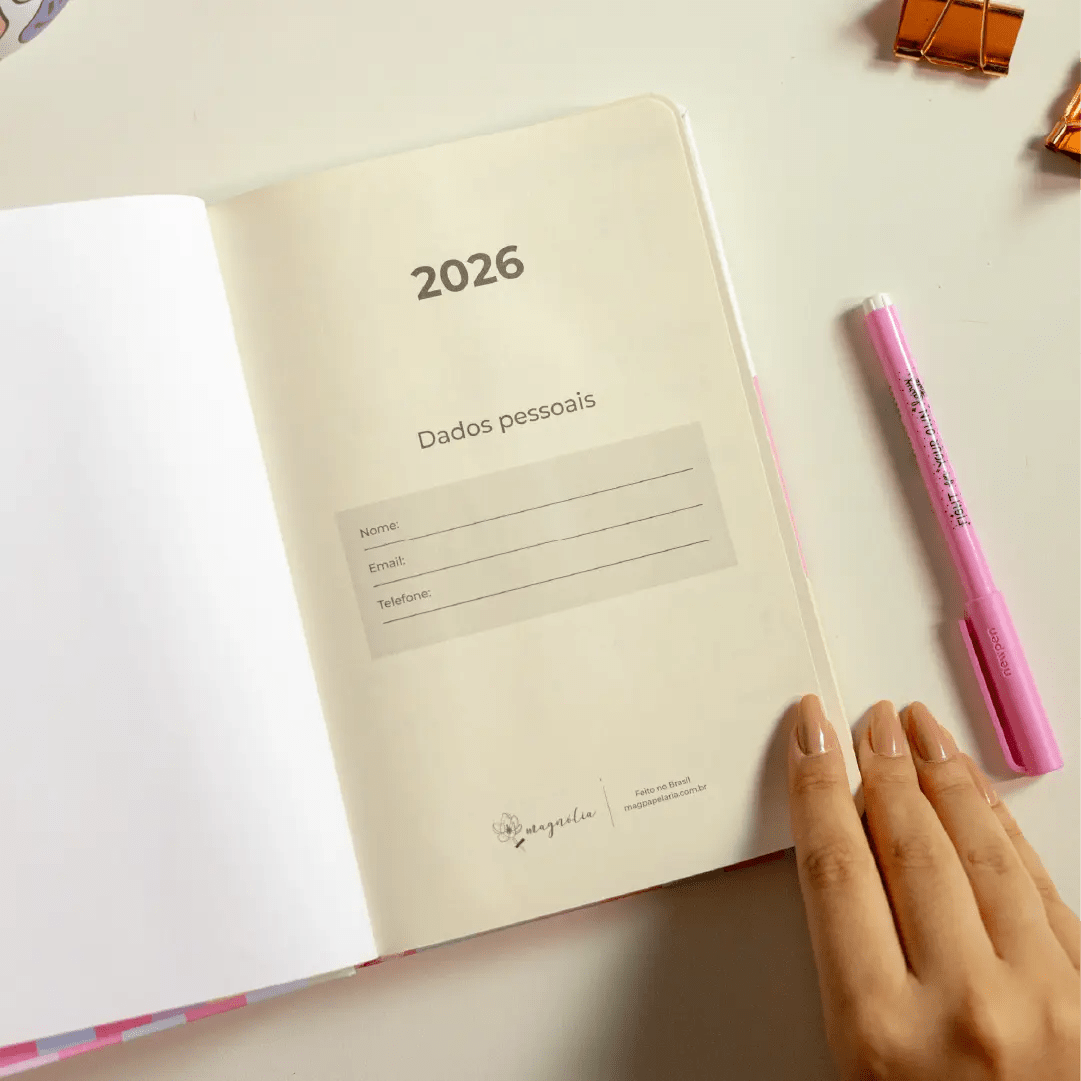 PLANNER SLIM 2026 MAGNOLIA CANDY LOLLIPOP - Magnolia Iguatemi Esplanada