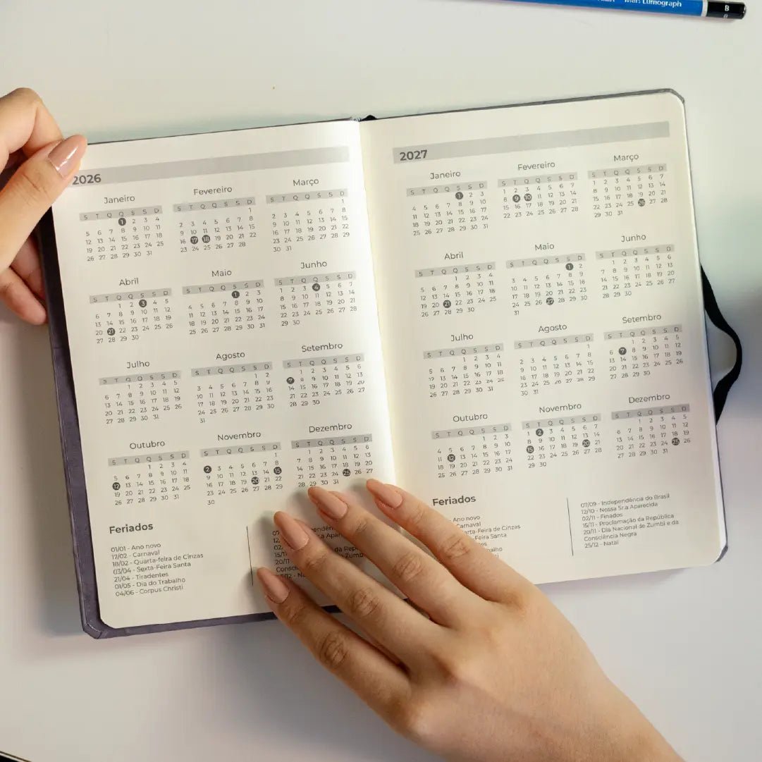 PLANNER SLIM 2026 MAGNOLIA CONCRETO CIMENTO BLACK - Magnolia Iguatemi Esplanada