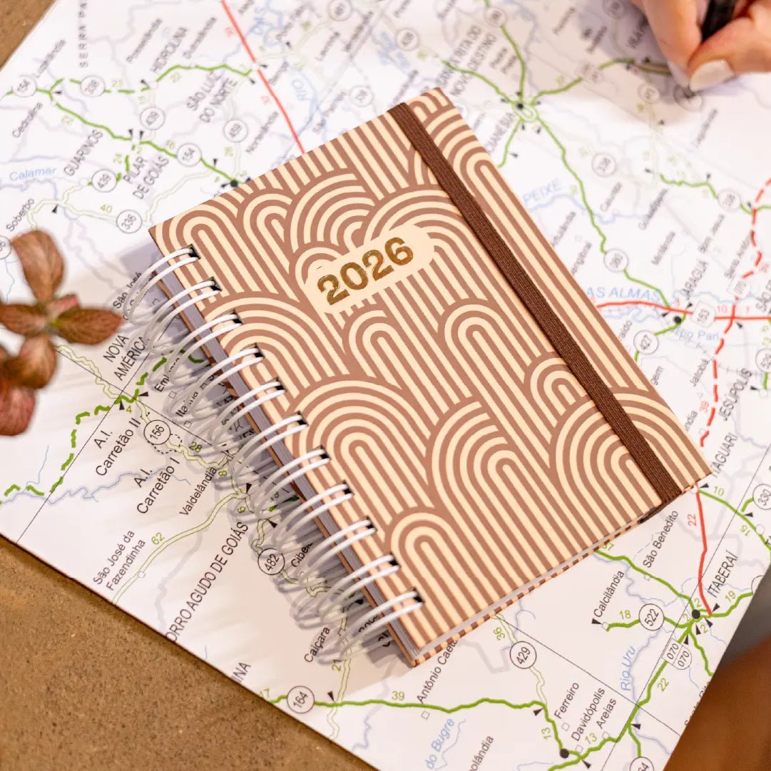 SMART AGENDA 2026 MAGNOLIA BOHO ARCOS MARROM - Magnolia Iguatemi Esplanada